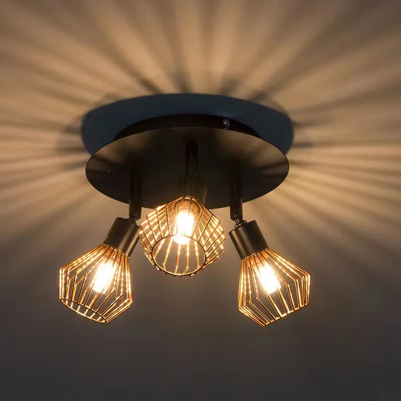 Afralia™ Diamond Cage Chandelier: Industrial Kitchen & Living Room Lighting