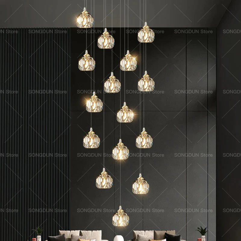 Afralia™ Crystal Spiral Staircase Chandelier for Modern Luxury Living