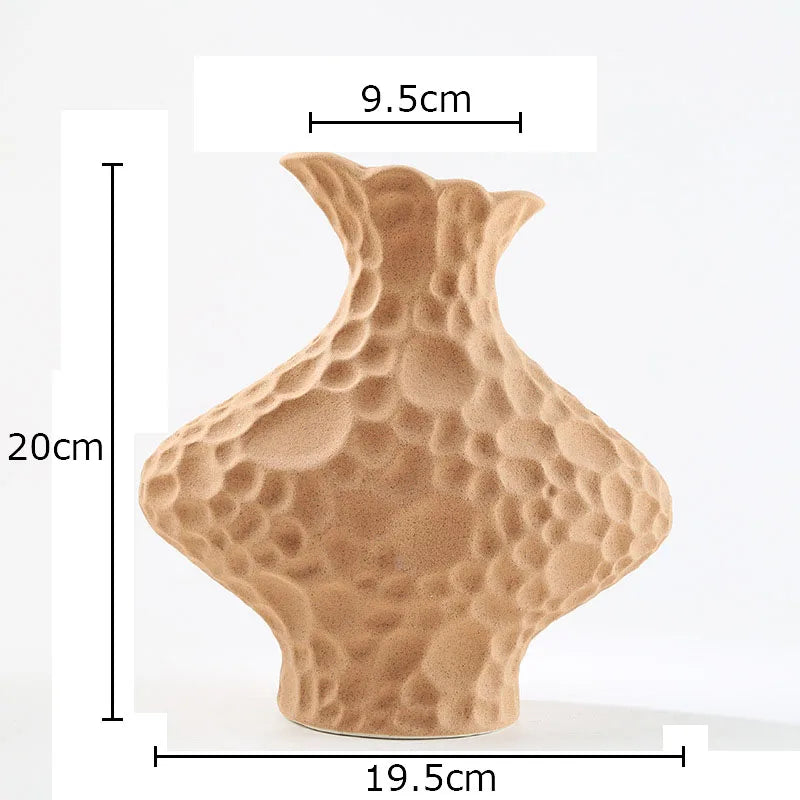 Afralia™ Frosted Ceramic Vase Artificial Floral Decor Desk Decoration Modern Flower Arrangement
