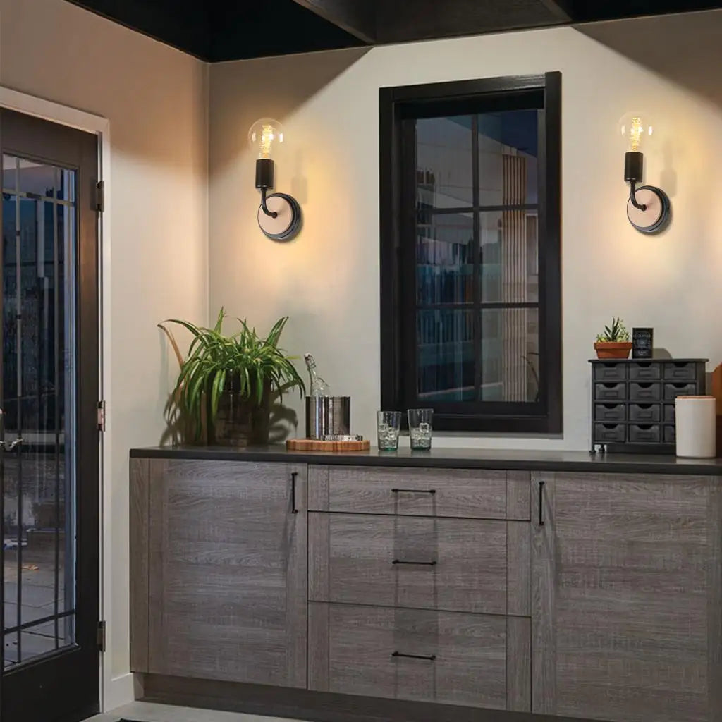 Afralia™ Industrial LED Wall Light Retro Loft Lamps E27 Iron Lampshade Sconce