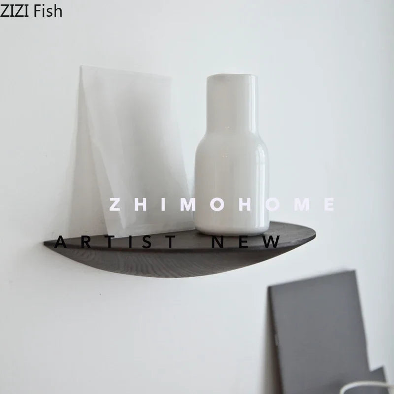 Afralia™ Modern Solid Wood Wall Shelf for Home Decoration