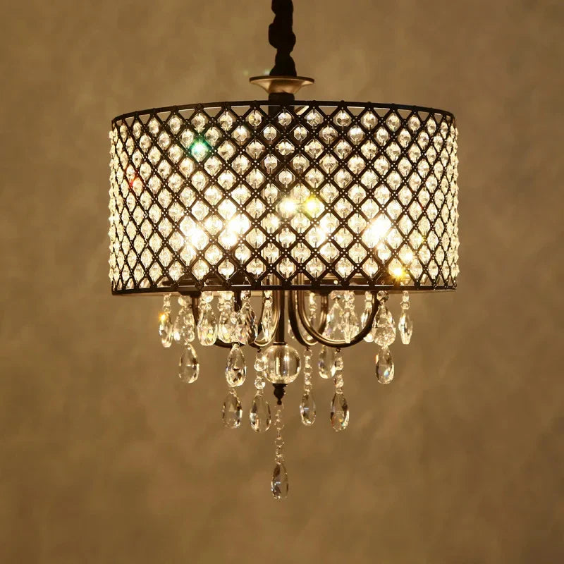 Afralia™ Crystal Pendant Light: Stylish Hollow Crystal Hanging Lamp for Dining Room
