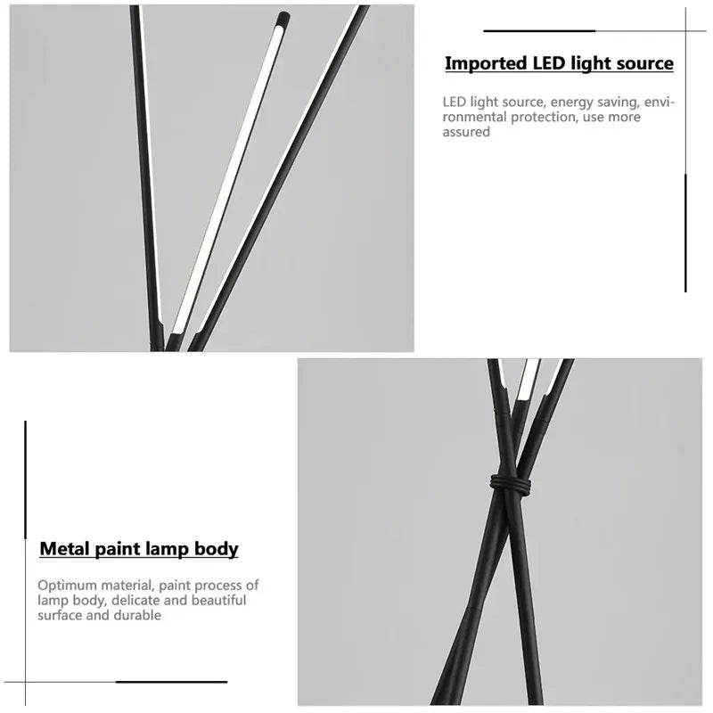 Afralia™ Triangle LED Floor Lamp 24W for Living Room Bedroom Reading Stylish Indoor Lighting