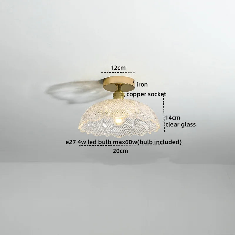 Afralia™ Copper Glass LED Ceiling Light: Nordic Modern Living Room Home Lighting
