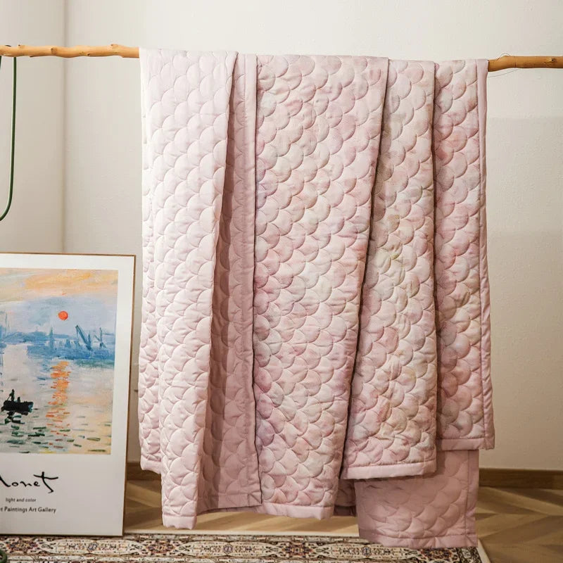 Afralia™ Lyocell Quilted Bedspread Set with Thick Bed Sheets and Pillowcases