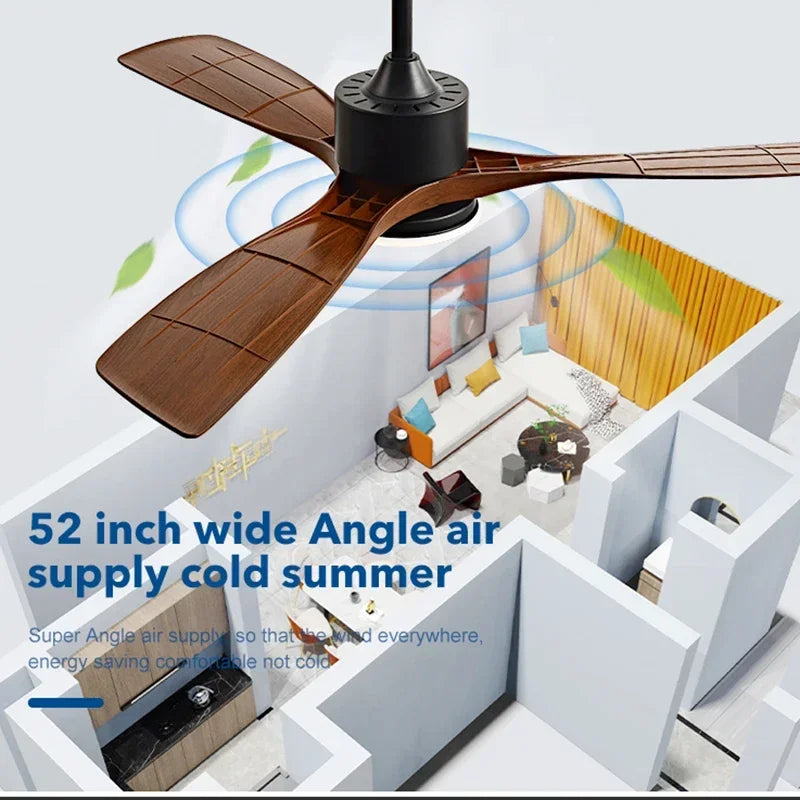 Afralia™ 52" DC Motor Ceiling Fan with LED Light & Remote Control