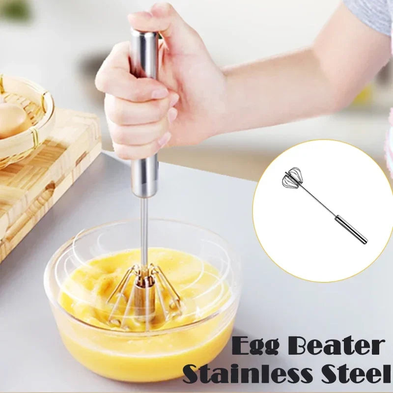 Afralia™ Hand Pressure Stainless Steel Egg Beater Whisk Mixer Kitchen Cooking Tools