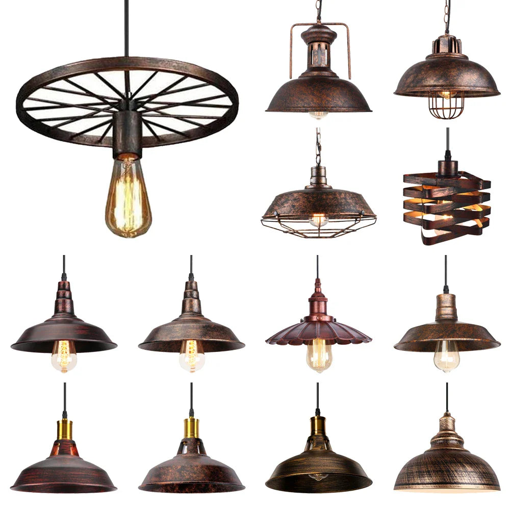 Afralia™ Rustic Metal Chandeliers: Vintage Industrial Pendant Lights for Home, Restaurant, Bar