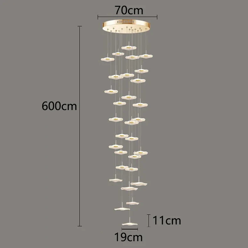 Afralia™ Crystal Chandelier Stair Pendant Lamp Living Room Pendant Lights Interior Lighting