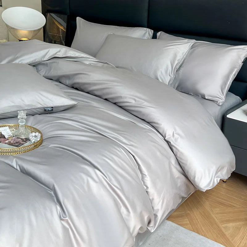 Afralia™ Soft White Duvet Cover Set: Thicken Comfortable Bedding with Flat Sheet & Pillowcases