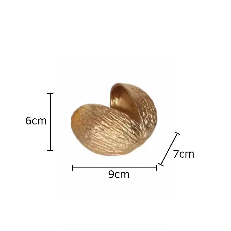 Afralia™ Golden Nut Shell Ornaments Modern Crafts Desk Decoration Artwork Room Aesthetics Decor