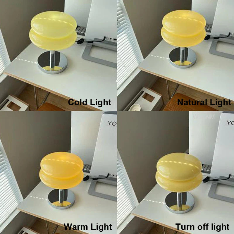 Afralia™ Macaron Glass Table Lamp: Elegant Desk Light for Bedroom and Living Room Décor