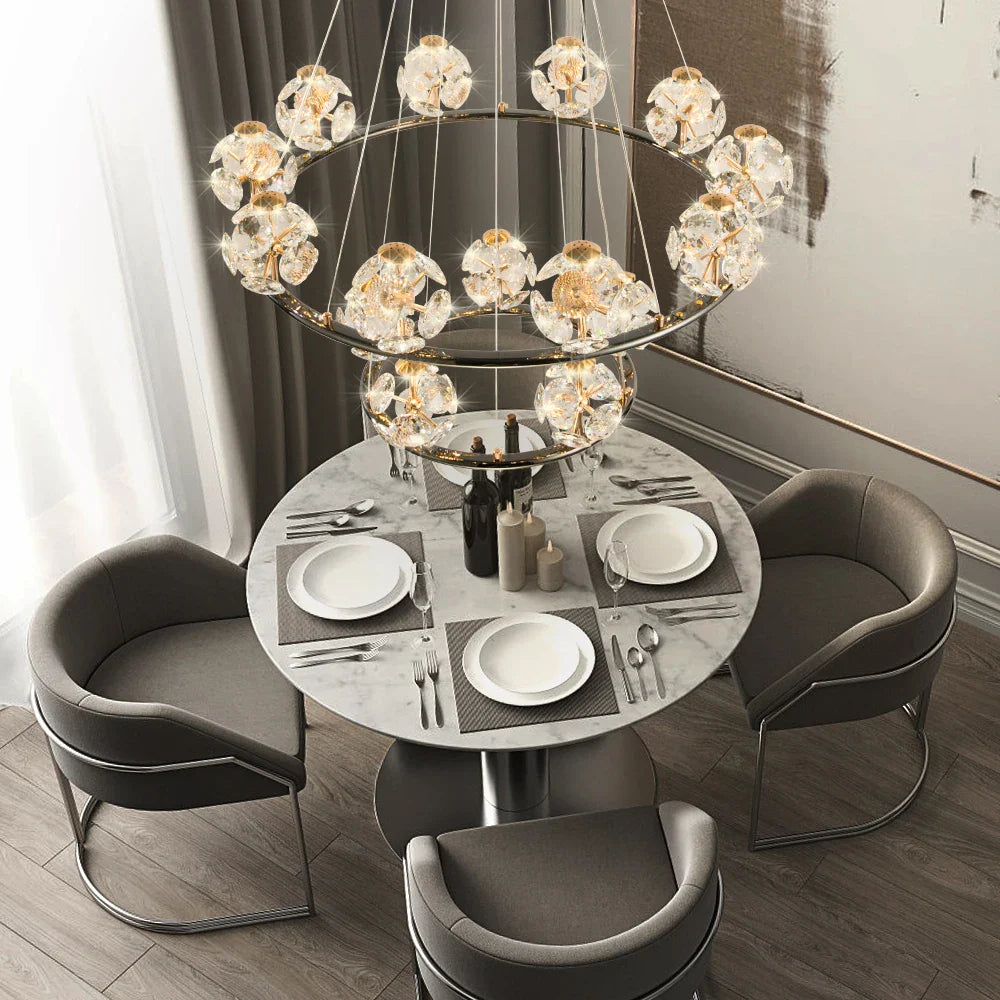 Afralia™ Luxury Crystal Glass Ball Chandelier for Dining Living Room Hall Island