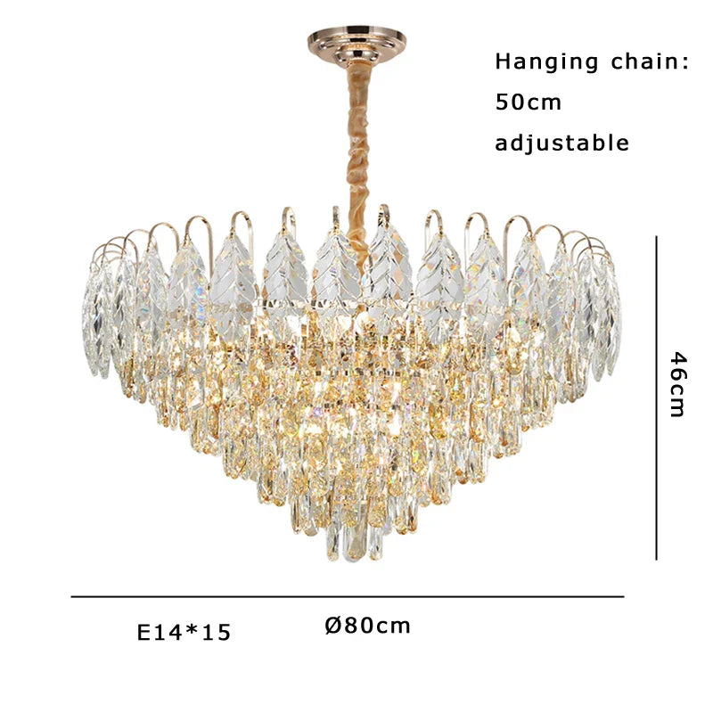 Afralia™ Brilliance Crystal Chandelier for Luxe Living & Dining Rooms.