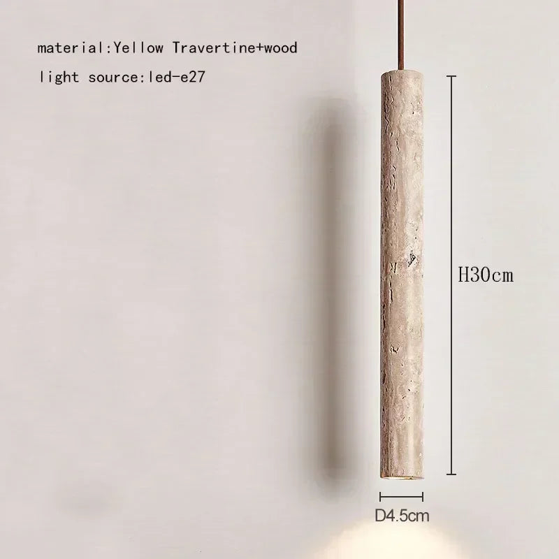 Afralia™ Elegant Wabi Sabi Travertine Pendant Lamp for Dining Desk & Kitchen Island