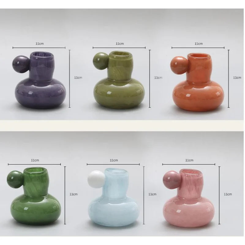 Afralia™ Cute Glass Ball Candle Holder Home Decor Aromatherapy Candelabrum