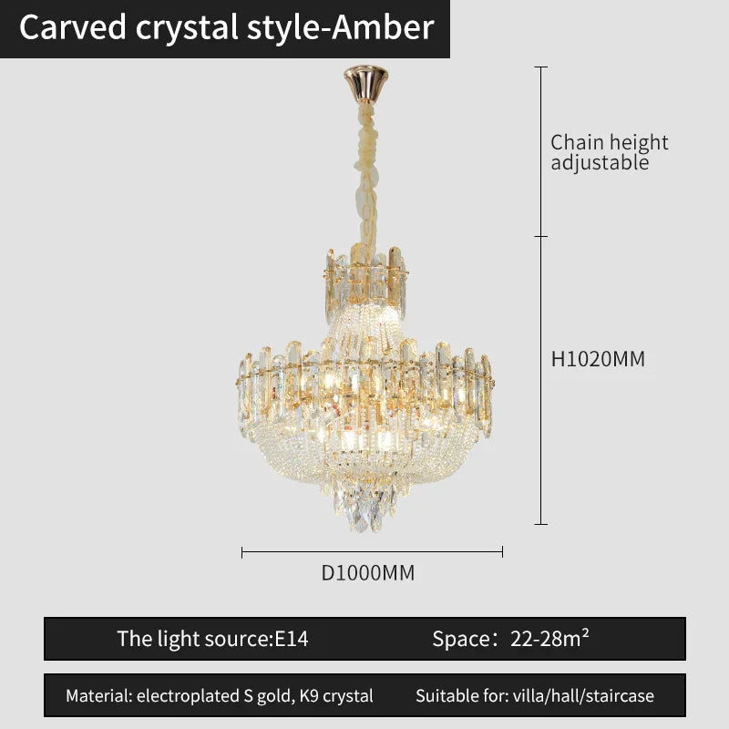 Afralia™ French Bead Chain Crystal Chandelier for Luxury Spaces