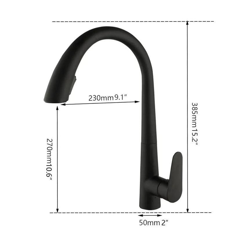 Afralia™ Swan Neck Kitchen Faucet: 360° Swivel Pull Out Mixer Tap with Hot Cold Water