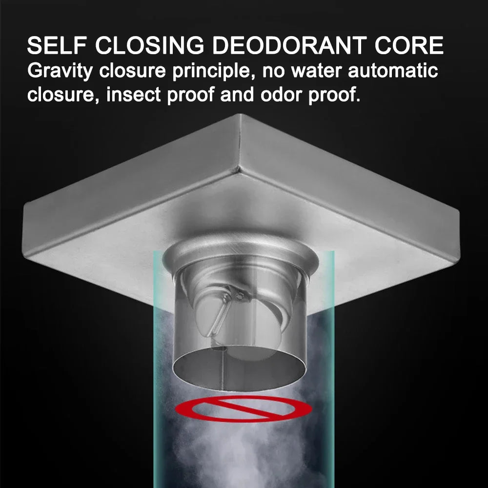 Afralia™ Square Bathroom Floor Drain 15*15cm - Anti-odor Shower Strainer Drainage