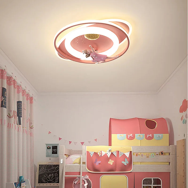 Afralia™ Astronaut Kids Bedroom Ceiling Light - Modern Boys Girls Room Lighting Fixtures