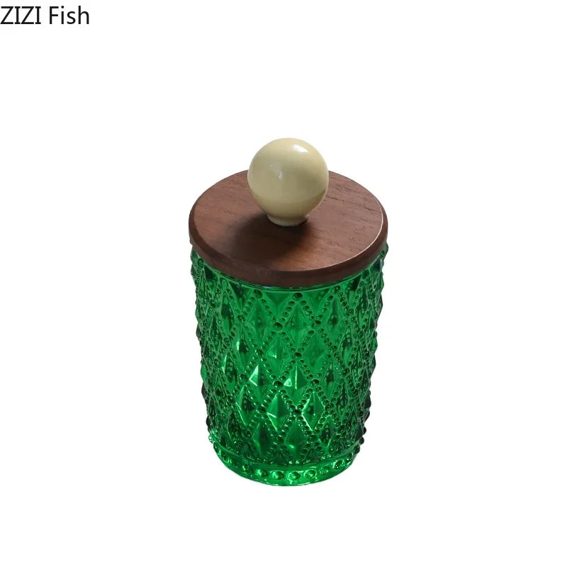 Afralia™ Ceramic Ball Storage Jar with Walnut Lid for Jewelry and Accessories