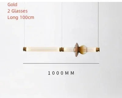 Afralia™ Stained Glass Strip LED Chandelier for Dining Kitchen Island