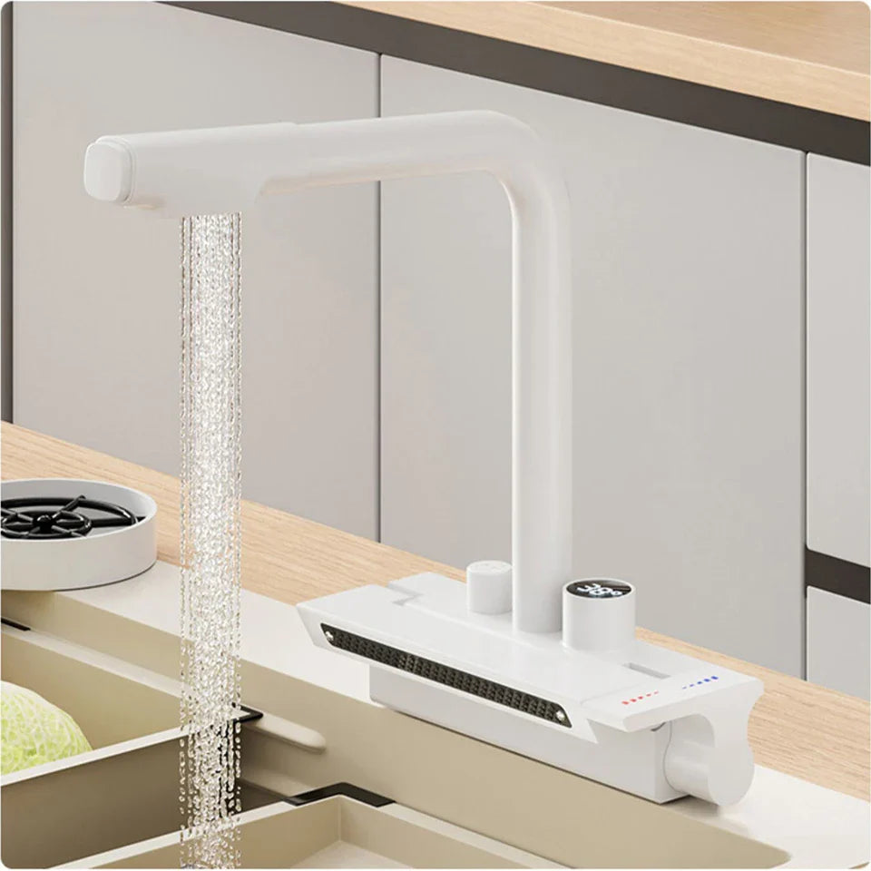 Afralia™ Digital Display Pull Out Kitchen Faucet - Single Hole Temperature Mixer
