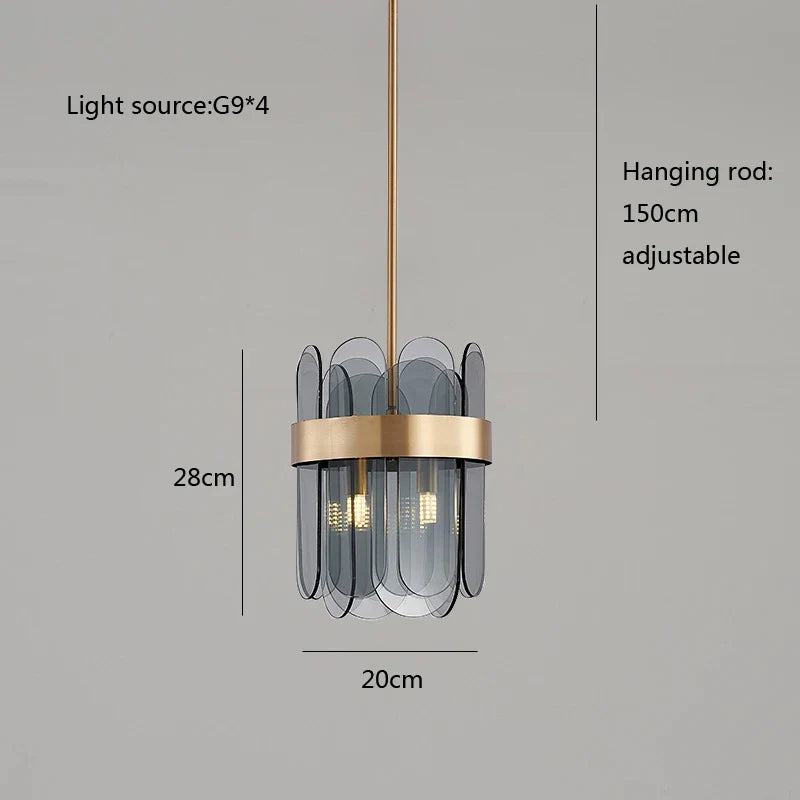 Afralia™ Glass Pendant Chandelier for Ceiling: Elegant LED Lighting for Bedroom and Home Decor
