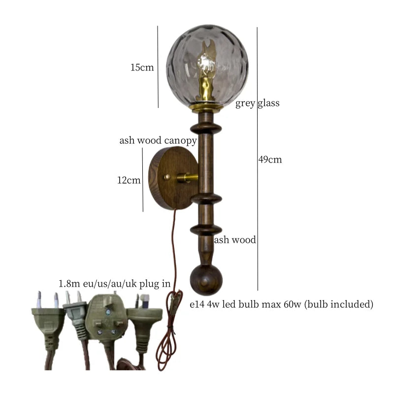 Afralia™ White Glass LED Wall Lamp French Vintage Living Room Bedroom Light
