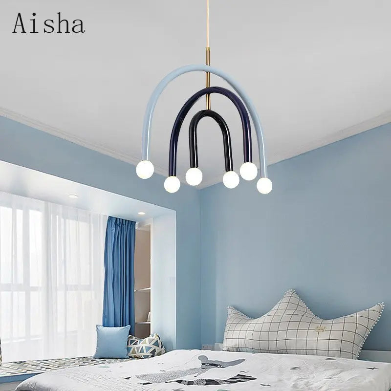 Afralia™ Rainbow Chandelier Pendant Lamp for Home, Hotel, Restaurant, and Bar décor