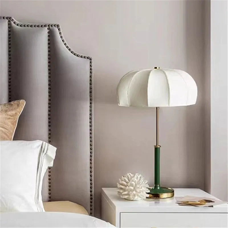 Afralia™ European Style Fabric Table Lamp for Living Room, Bedroom, Study - E27 Bedside Light
