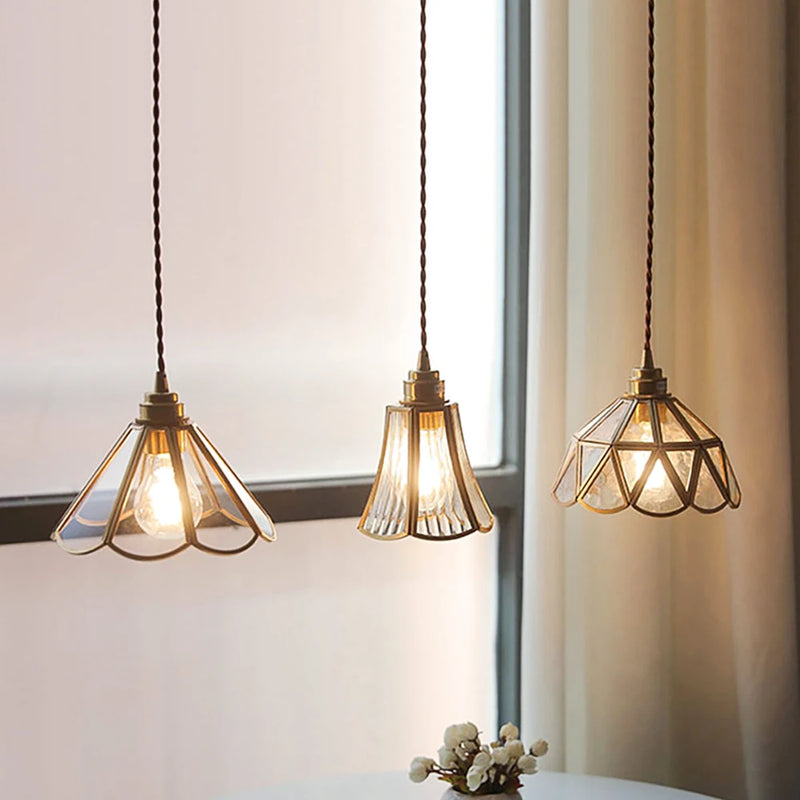 Afralia™ Vintage Pendant Lights - Crystal Glass Chandelier Copper Loft