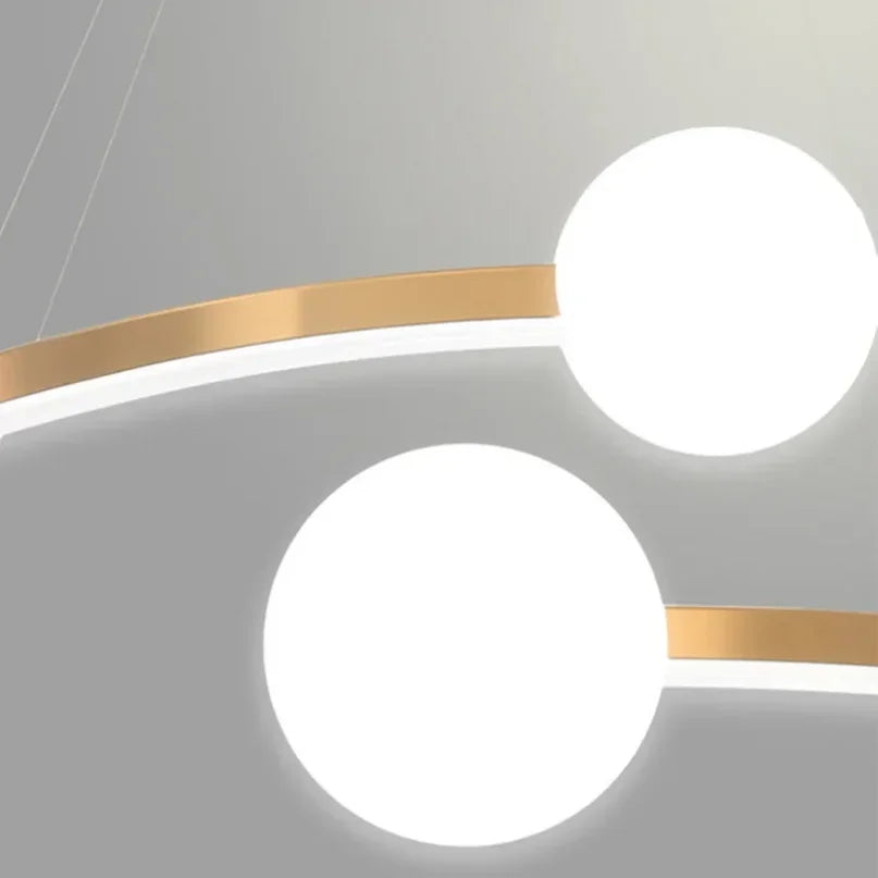 Afralia™ Gold Nordic Ring LED Ceiling Chandelier for Dining Room & Kitchen Island