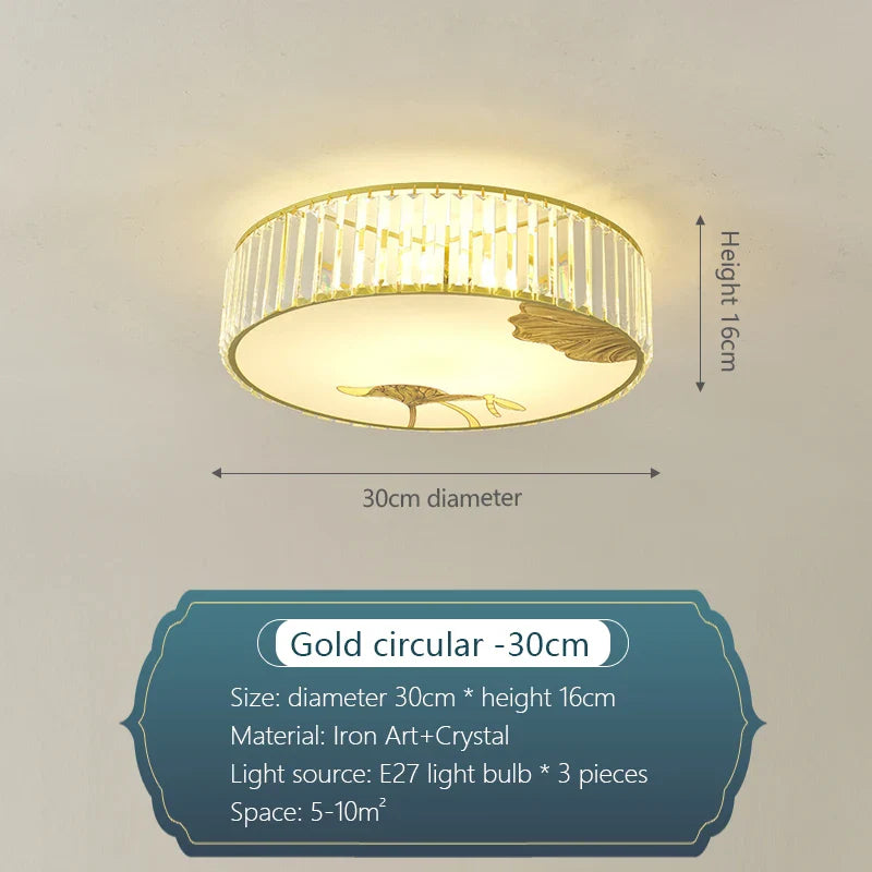 Afralia™ Crystal Round Ceiling Light - Modern Warm Bedroom Atmosphere