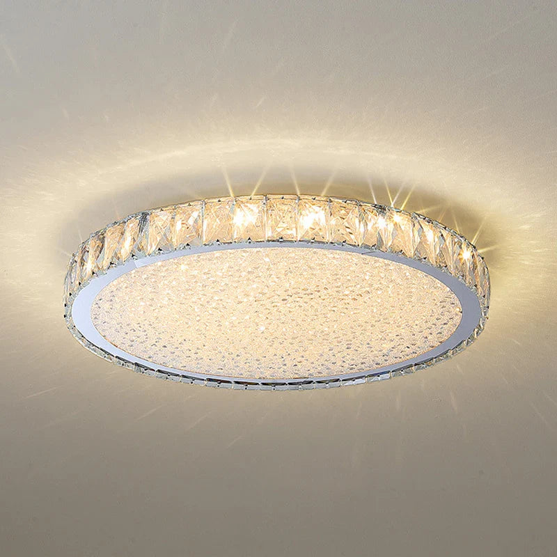 Afralia™ Crystal LED Ceiling Lamp: Luxury Golden Glossy Lighting Fixture for Living Room