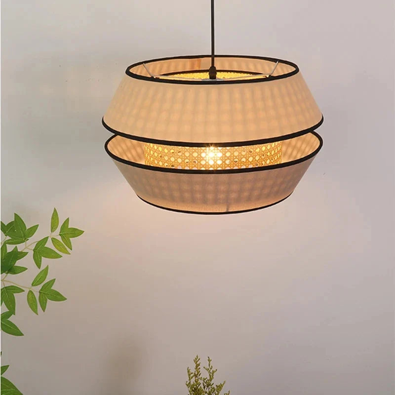 Afralia™ Rattan Pendant Light: Hand-woven Chandelier, Japanese Style for Living Room, Bedroom & Kitchen