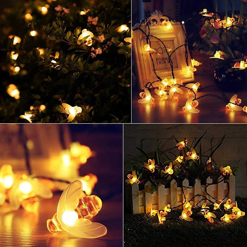 Afralia™ Solar Bee String Lights: 8 Modes Fairy Light for Outdoor Garden Party Decor