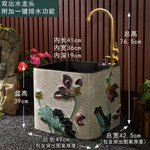 Afralia™ Outdoor Hand Washing Pool for Courtyard, Balcony, and Household Cleaning
