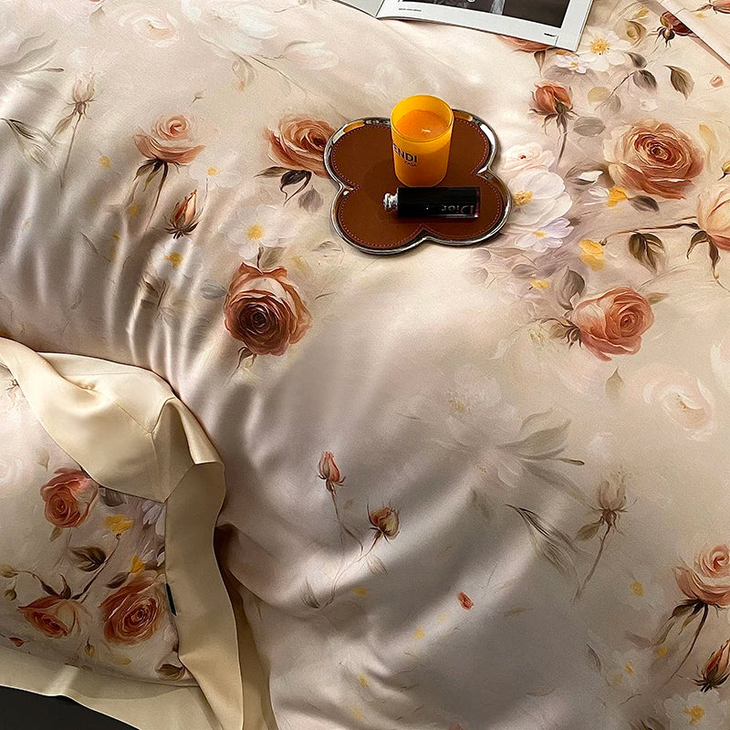 Afralia™ Eucalyptus Fiber Flowers Print Bedding Set - Soft Silky Cool Feel