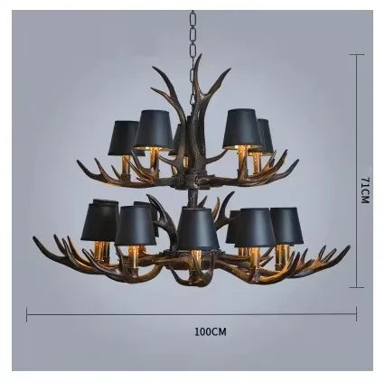 Afralia™ Retro Nordic Antlers Pendant Lamp for Home and Clothing Store
