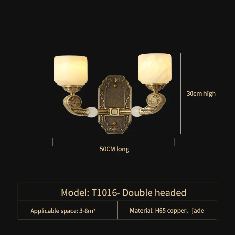 Afralia™ Jade Copper Chandelier: Luxury European Style for Living Room, Bedroom, Dining Room Lighting