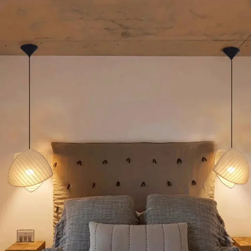 Afralia™ Nordic Linen E27 Led Pendant Chandelier for Dining Room and Minimalist Decor