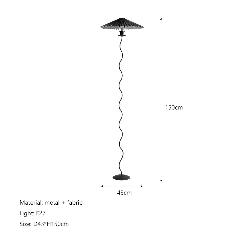 Afralia™ Pleated Fabric LED Floor Lamp for Nordic Minimalist Home Decor
