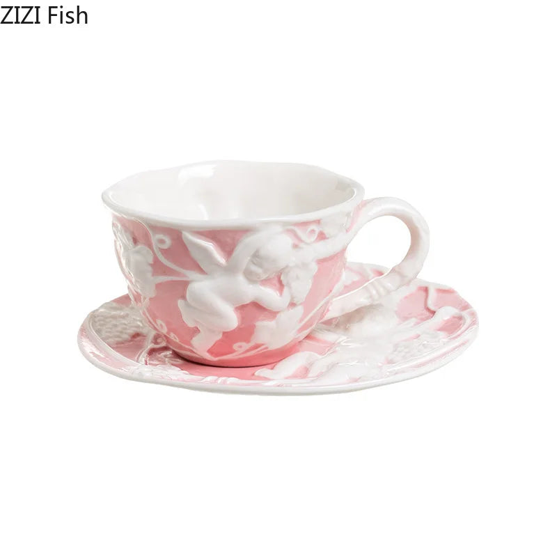 Afralia™ Angel Relief Ceramic Tableware Set