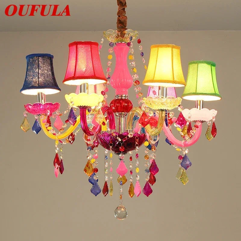 Afralia™ Pink Crystal Pendent Lamp: European Style for Girls' Room, Living Room, Bedroom, Villa