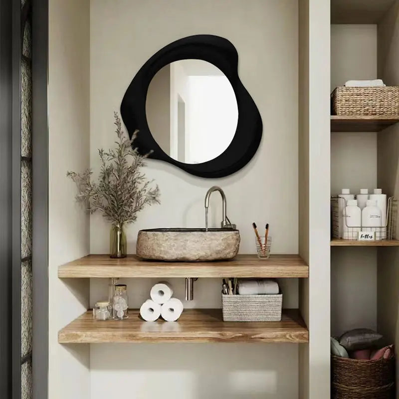 Afralia™ Minimalist Luminous Makeup Mirror for Bedroom & Bathroom - Wall Mounted Circular Vanity Mirror