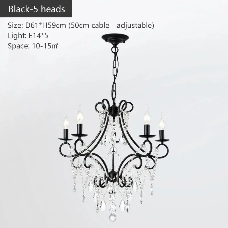 Iron Crystal Chandelier by Afralia™ - Modern Industrial Luxury for Home Living Room