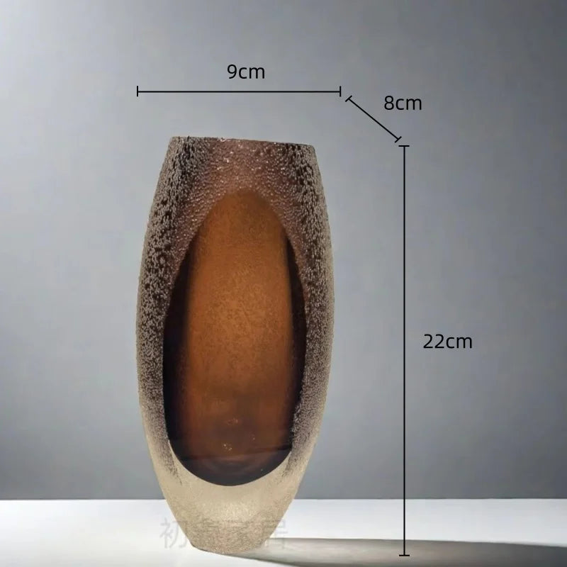 Afralia™ Frosted Glass Vase Home Decoration Floral Arrangement Hydroponics Terrarium Jar