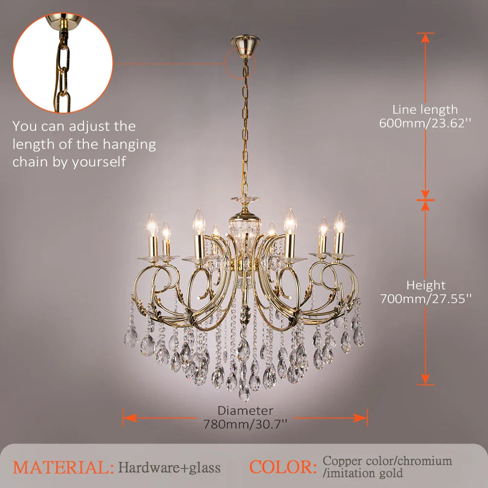 Afralia™ Crystal Chandelier Gold Chrom Nordic LED Luxury Lighting