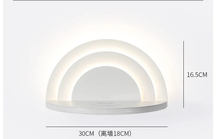 Afralia™ Wireless Charging Bedside Lamp with Storage, Decorative Wall-mounted Bedroom Light